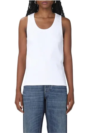 Bottega Veneta Femme, Tops, Blanc, Taille: 40 FR Débardeur Côtelé en Coton
