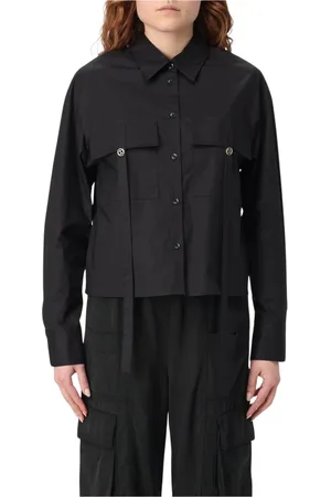 Twin-Set Femme, Blouses et Chemises, Noir, Taille: 38 FR Chemise Blanche à Col en Popeline