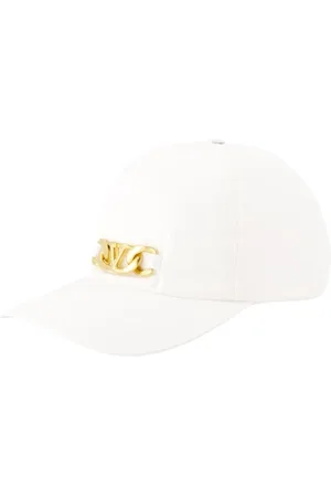 VALENTINO GARAVANI Femme, Accessoires, Blanc, Taille: S Casquette Chaîne VLogo en coton