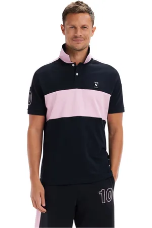 Eden Park Homme, Tops, Multicolore, Taille: 3XL Polo à manches courtes New Zealand en coton noir coupe décontractée