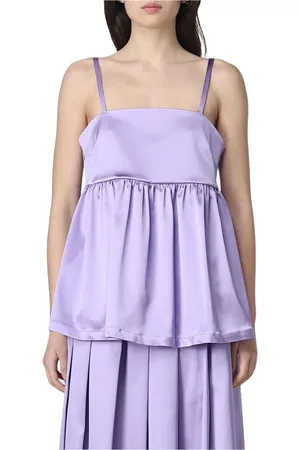 SEMICOUTURE Femme, Tops, Violet, Taille: 42 FR Elegant Satin Cami Top