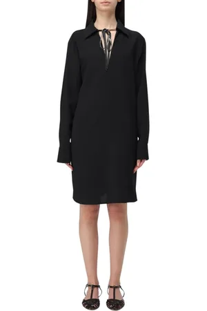 Liu Jo Femme, Robes, Noir, Taille: 42 FR Robe Noire à Col à Cravate