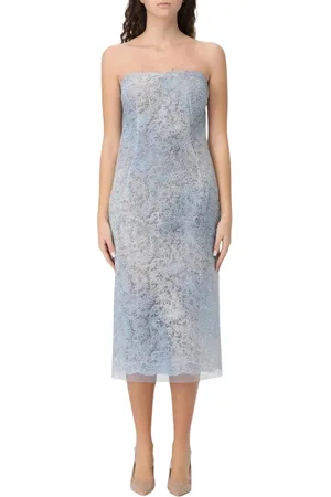 ERMANNO SCERVINO Femme, Robes, Bleu, Taille: 38 FR Robe Midi en Dentelle Bleue