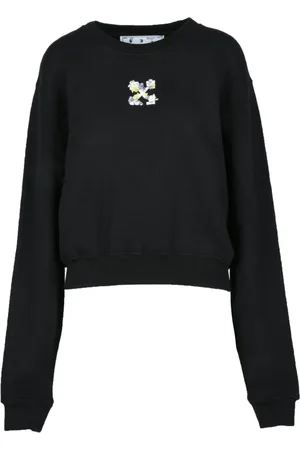 OFF-WHITE Femme, Sweatshirts et sweats à capuche, Noir, Taille: 38 FR Sweat en Coton - Modèle Felpa