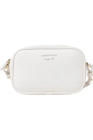 Emporio Armani Femme, Sacs, Blanc, Taille: ONE Size Sac bandoulière en cuir blanc