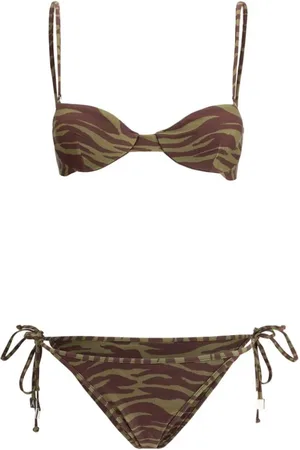 The Attico Femme, Maillots de bain, Multicolore, Taille: 40 FR Maillot de bain bikini imprimé animal