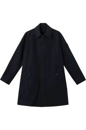Stone Island Homme, Manteaux, Bleu, Taille: L Trench Ghost en toile de coton imperméable