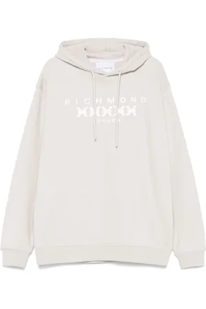 John Richmond Homme, Sweatshirts et sweats à capuche, Gris, Taille: S Sweat à Capuche Gris Manches Longues