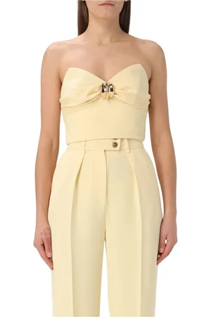 Elisabetta Franchi Femme, Tops, Jaune, Taille: 42 FR Haut Mode Sans Bretelles Citron
