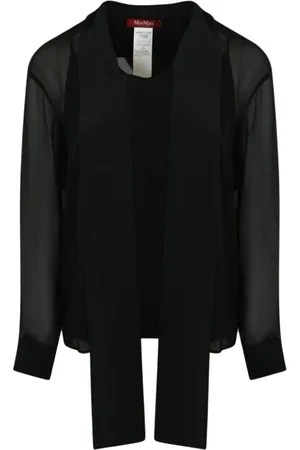 Max Mara Femme, Blouses et Chemises, Noir, Taille: 40 FR Élégante Blouse en Soie à