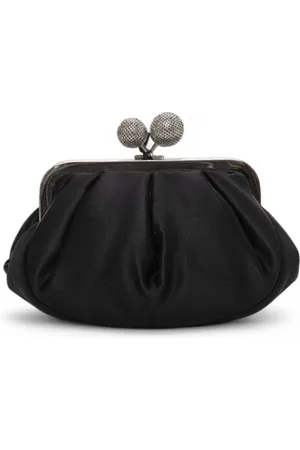 Max Mara Femme, Sacs, Noir, Taille: ONE Size Petit Sac Bandoulière en Satin avec Strass