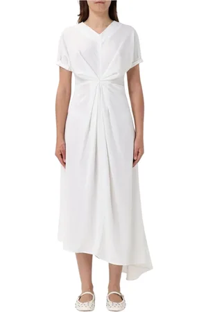 MEIMEIJ Femme, Robes, Blanc, Taille: 40 FR Robe Midi Élégante avec Détail