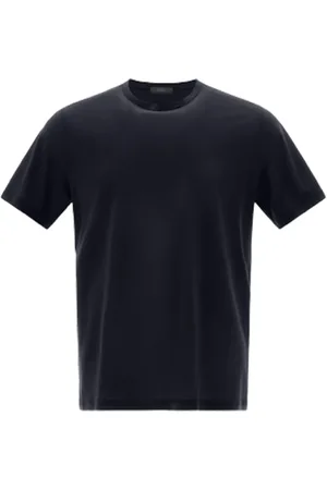 HERNO Homme, Tops, Bleu, Taille: L T-shirt en crêpe de jersey bleu marine