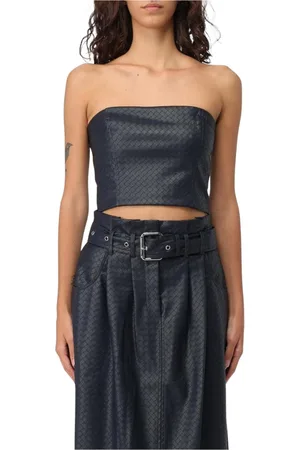 ROTATE Femme, Tops, Bleu, Taille: 42 FR Haut Tube en Similicuir Bleu