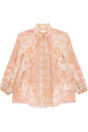 ZIMMERMANN Femme, Blouses et Chemises, Multicolore, Taille: 38 FR Chemise Élégante Blanche Rose