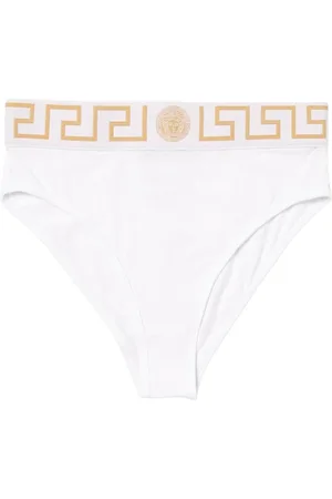 VERSACE Femme, Sous-vêtements, Blanc, Taille: 38 FR Luxe Noir Medusa Briefs
