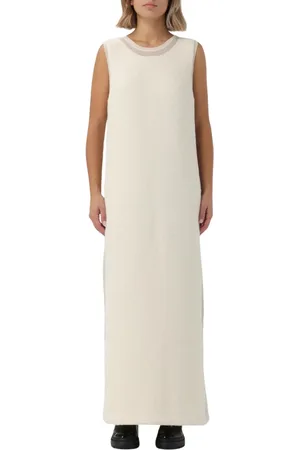 Jil Sander Femme, Robes, , Taille: 36 FR Élégante Robe Longue en Tricot avec Fentes Latérales