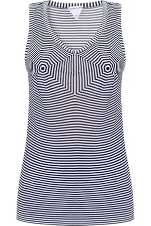 Bottega Veneta Femme, Tops, Bleu, Taille: 36 FR Top sans manches rayé