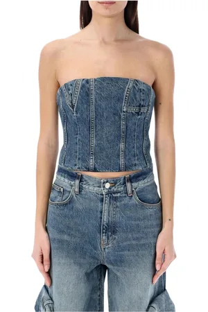 AMIRI Femme, Tops, Bleu, Taille: 42 FR Haut Corset Denim Indigo