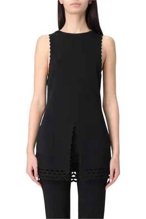 Twin-Set Femme, Tops, Noir, Taille: 38 FR Débardeur Tricoté Noir