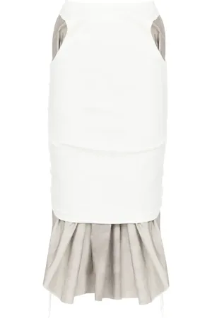 Maison Margiela Femme, Jupes, Blanc, Taille: 40 FR Jupe Midi Blanc Gris