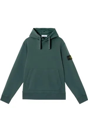 Stone Island Homme, Sweatshirts et sweats à capuche, Vert, Taille: 2XL Sweat à capuche en polaire de coton biologique vert
