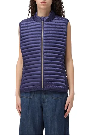 save the duck Femme, Vestes, Bleu, Taille: 44 FR Doudoune sans Manches à Col Montant