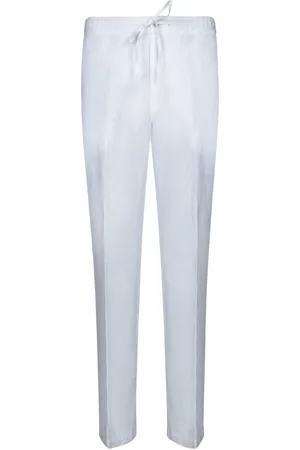 120% Lino Homme, Pantalons, Blanc, Taille: M Pantalon en lin élégant