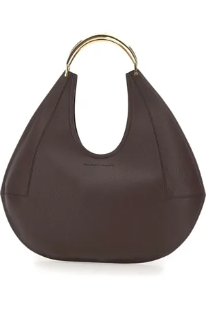 Elisabetta Franchi Femme, Sacs, Brun, Taille: ONE Size Sac à main Hobo en cuir vegan marron