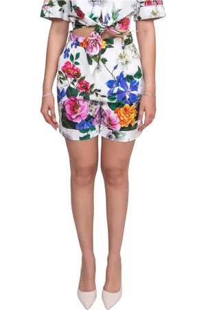 Dolce & Gabbana Femme, Shorts, Multicolore, Taille: 36 FR Pantalon Cretonne Fleurs Mixtes