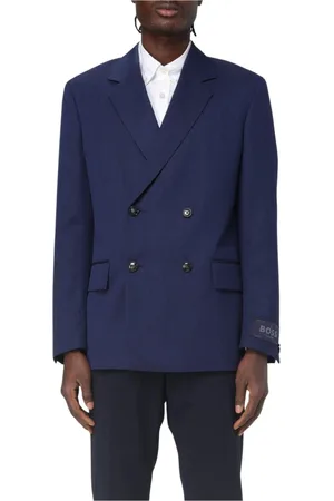 HUGO BOSS Homme, Vestes, Bleu, Taille: L Blazer Bleu Élégant