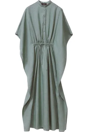 Fabiana Filippi Femme, Robes, Vert, Taille: 36 FR Robe Maxi en Lin Élégante Teal