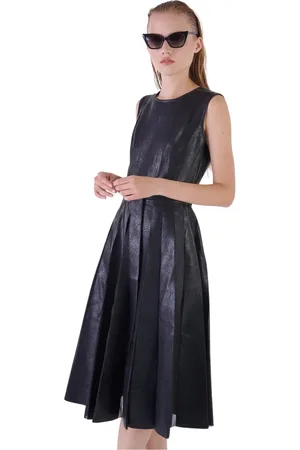 Silvian Heach Femme, Robes, Noir, Taille: 38 FR Robe Midi Effet Cuir