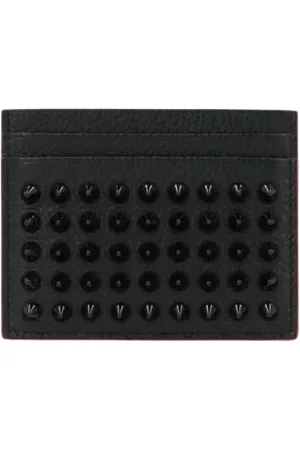 Christian Louboutin Homme, Accessoires, Noir, Taille: ONE Size Portefeuille en Cuir avec Détail Signature pour Homme
