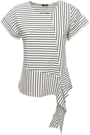 Liu Jo Femme, Tops, Multicolore, Taille: 38 FR T-shirt en coton à rayures avec à la taille