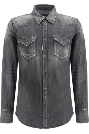 Dsquared2 Homme, Chemises, Noir, Taille: L Chemise Western classique avec poches à rabat