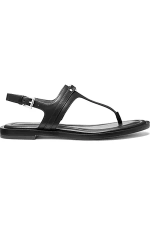 Michael Kors Femme, Chaussures, Noir, Taille: 36 EU Sandales T-bar Noires Cuir Boucle