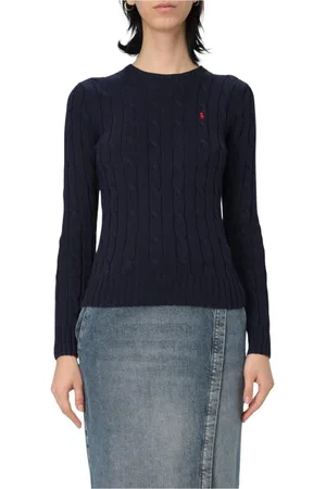 Ralph Lauren Femme, Pulls, Bleu, Taille: 40 FR Pull à Col Roulé en Tricot