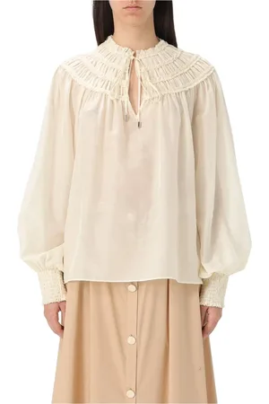 Liu Jo Femme, Blouses et Chemises, , Taille: 38 FR Vert Blouse à Col Fumé Chemise Élégante