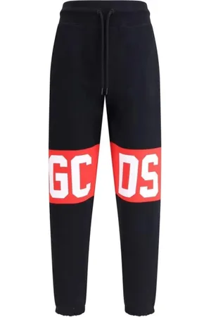 GCDS Homme, Pantalons, Noir, Taille: M Pantalons de survêtement avec Logo et Taille Ajustable