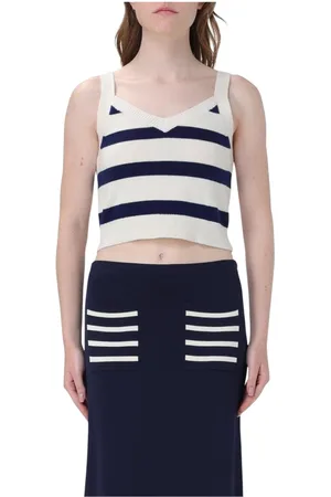 Baum und Pferdgarten Femme, Tops, Multicolore, Taille: 40 FR Haut sans Manches Tricoté à Rayures Multicolores