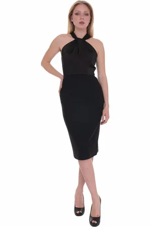 HUGO BOSS Femme, Robes, Noir, Taille: 40 FR Robe sans manches avec fentes arrière