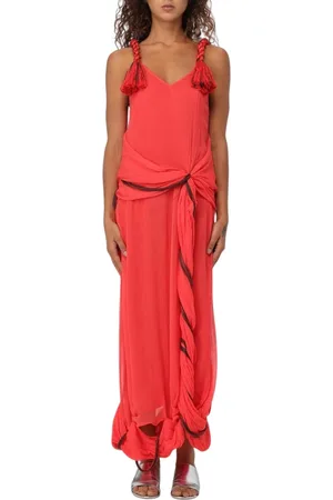 J.W.Anderson Femme, Robes, Rouge, Taille: 38 FR Robe Maxi Rouge à Pompons