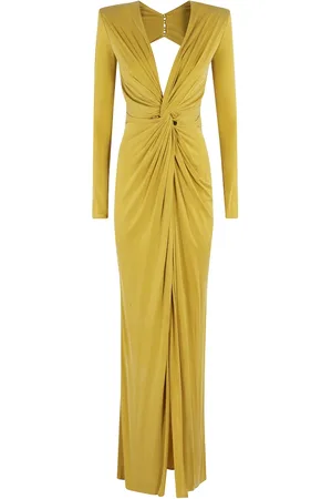Elisabetta Franchi Femme, Robes, Jaune, Taille: 44 FR Robe Élégante pour Occasions Spéciales