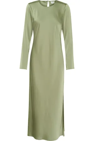Kaffe Femme, Robes, Vert, Taille: 48 FR Élégante Robe Verte avec Manches Longues