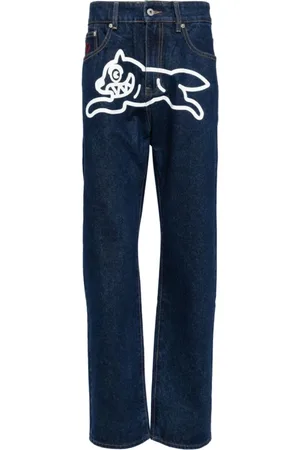 ICECREAM Homme, Jeans, Bleu, Taille: W30 Jean Denim Bleu à Imprimé Graphique