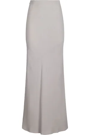Ami Femme, Jupes, Gris, Taille: 38 FR Jupe Longue Beige Évasée