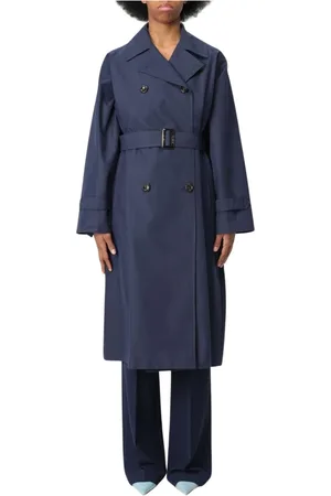 Liu Jo Femme, Manteaux, Bleu, Taille: 40 FR Trench-Coat Bleu à Double Boutonnage