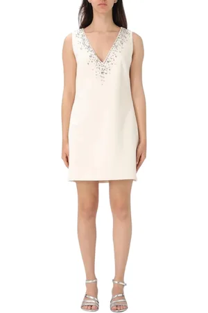 Liu Jo Femme, Robes, , Taille: 40 FR Robe Mini Champagne Ornementée Sans Manches