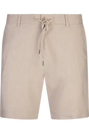 HUGO BOSS Homme, Shorts, Brun, Taille: S Pantalon en Lin Marron avec Élasthanne